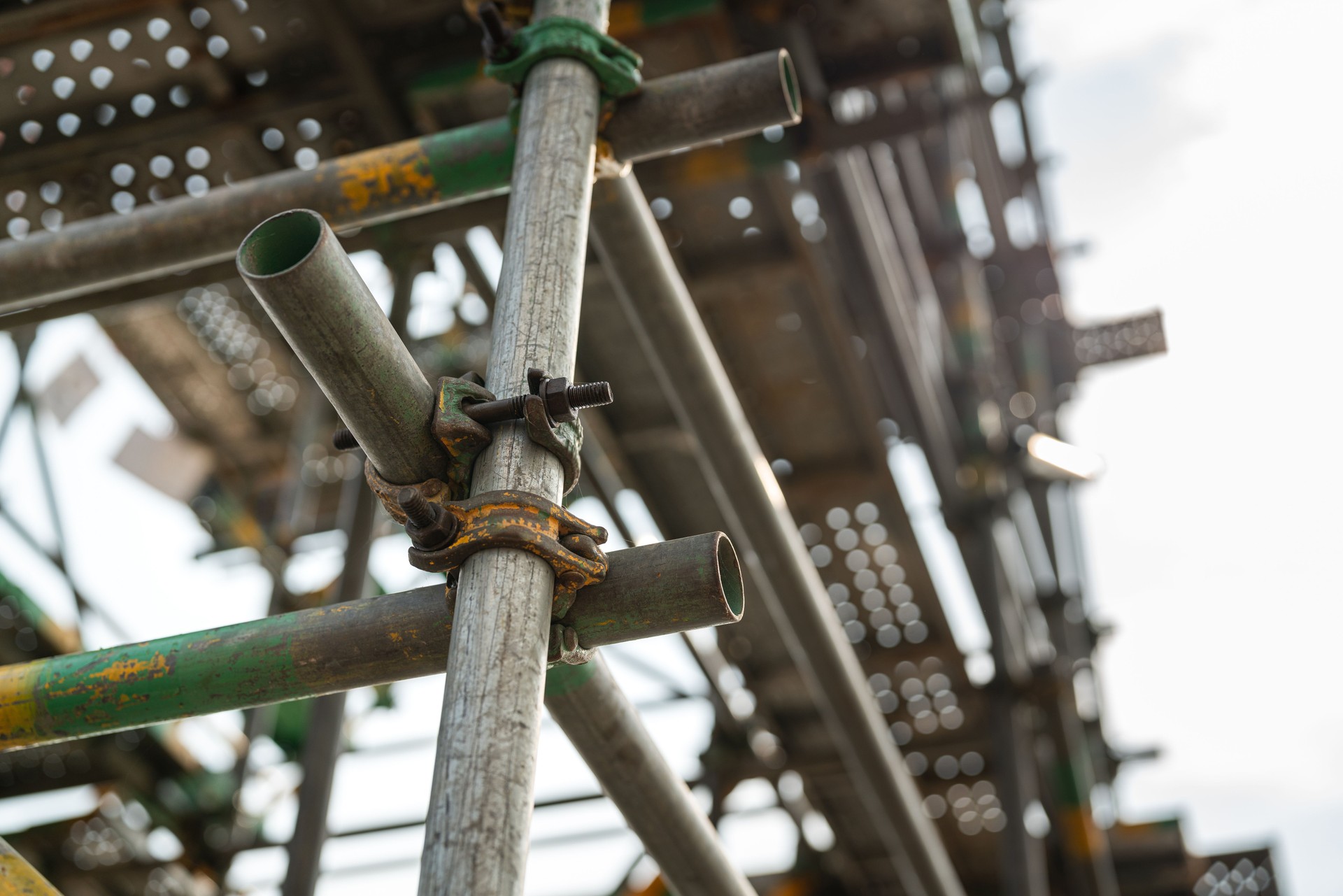 Construction scaffold working platform.